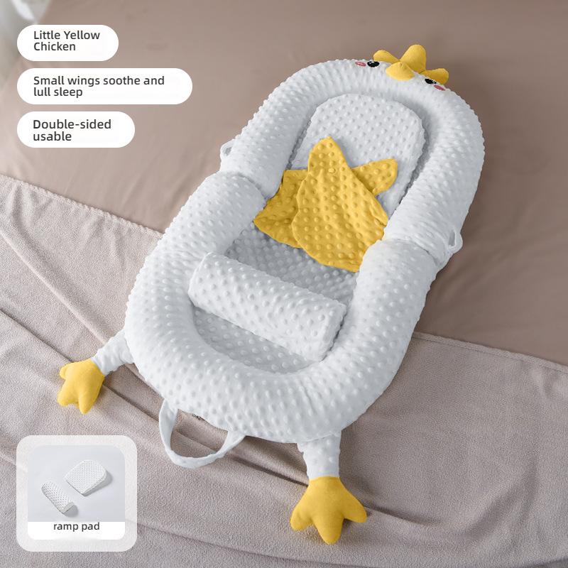 Newborns Soothing Crib with Slope Pad & Leg Rest and Toy Stand Rack for Comfort Nest Bed