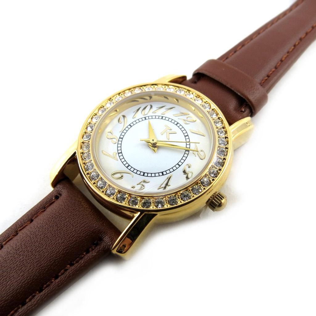 Les Trésors De Lily [N2429] - Women's Watch 'Trendy' White Gold Brown