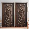 2pcs Classical Wood Carved Curtains   Sunshade and Privacy-protecting Pole-style Curtains
