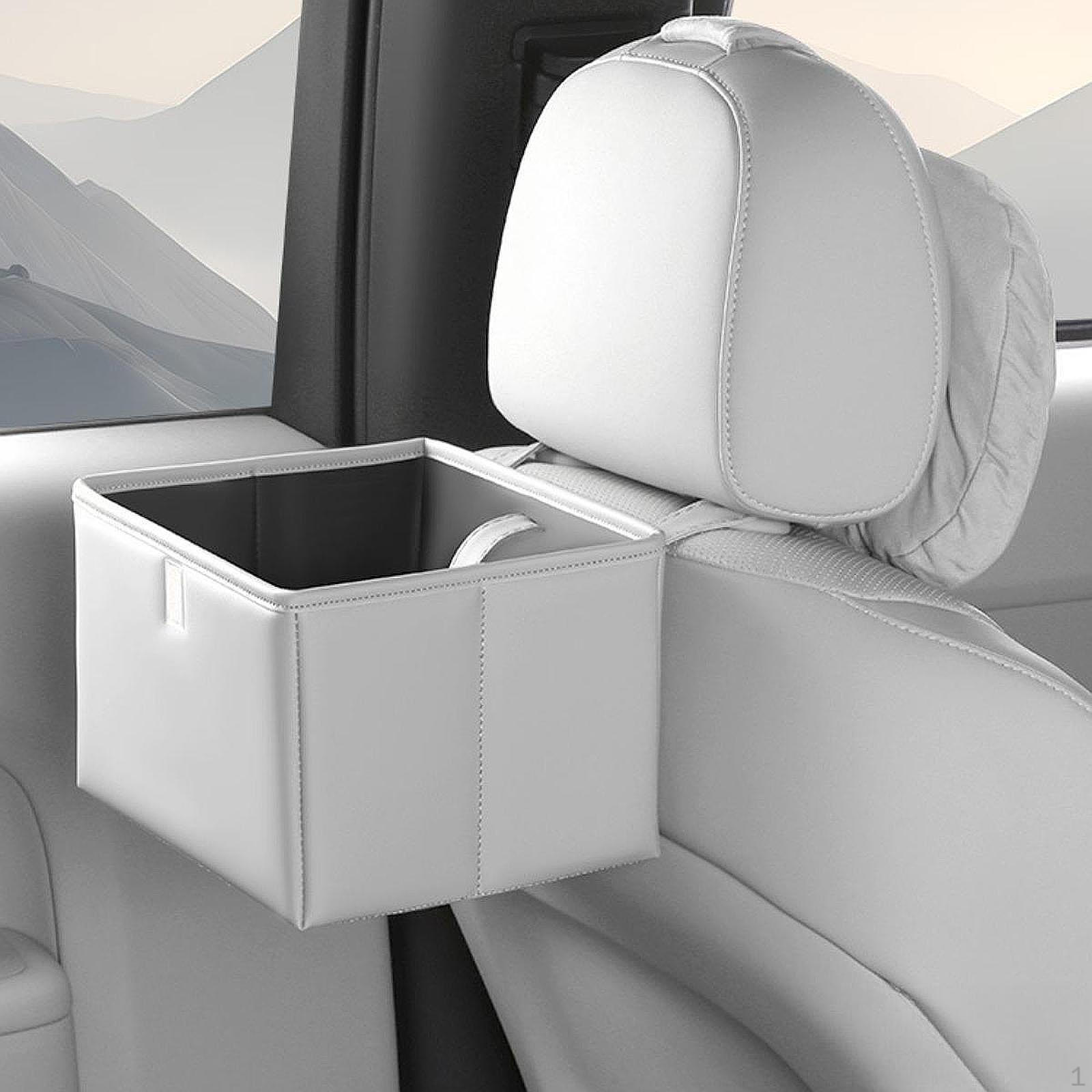 

Автомобиль для мусора на заднем сиденье с ремнями, переносное решение для хранения белый