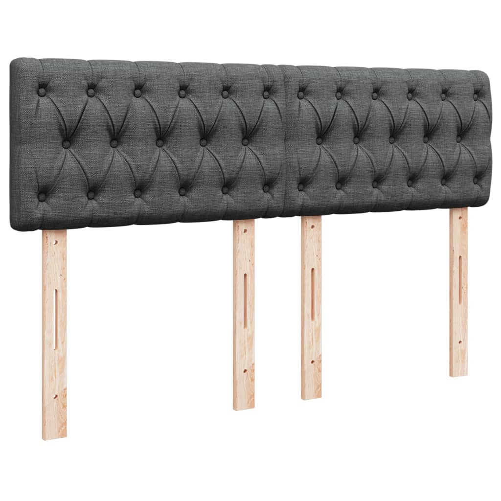 Vidaxl Continental Bed With Mattress, Dark Grey Fabric 140X190 Cm