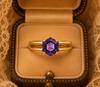 Natural Hexagon Amethyst Ring, Antique Aquatic Wedding Ring, Healing Crystal Jewelry Purple Gemstone Ring Birthday Gift For Daughter