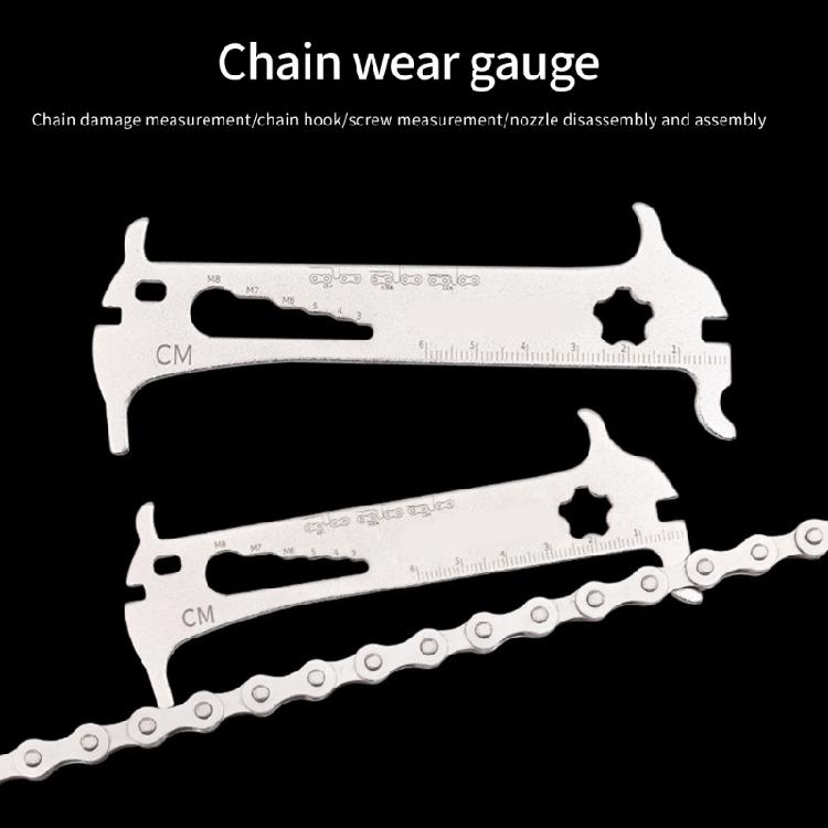 Compacts Bike Chain Wear Detector Stainless Steel Cycling Chain Gauges Suitable for Various Chain Size