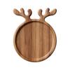 Christmas Dinner Plate Wooden Cheese Charcuterie Board Xmas Platter Wood Charger Plates For Christmas Holiday Festive Serving Dish Decorat