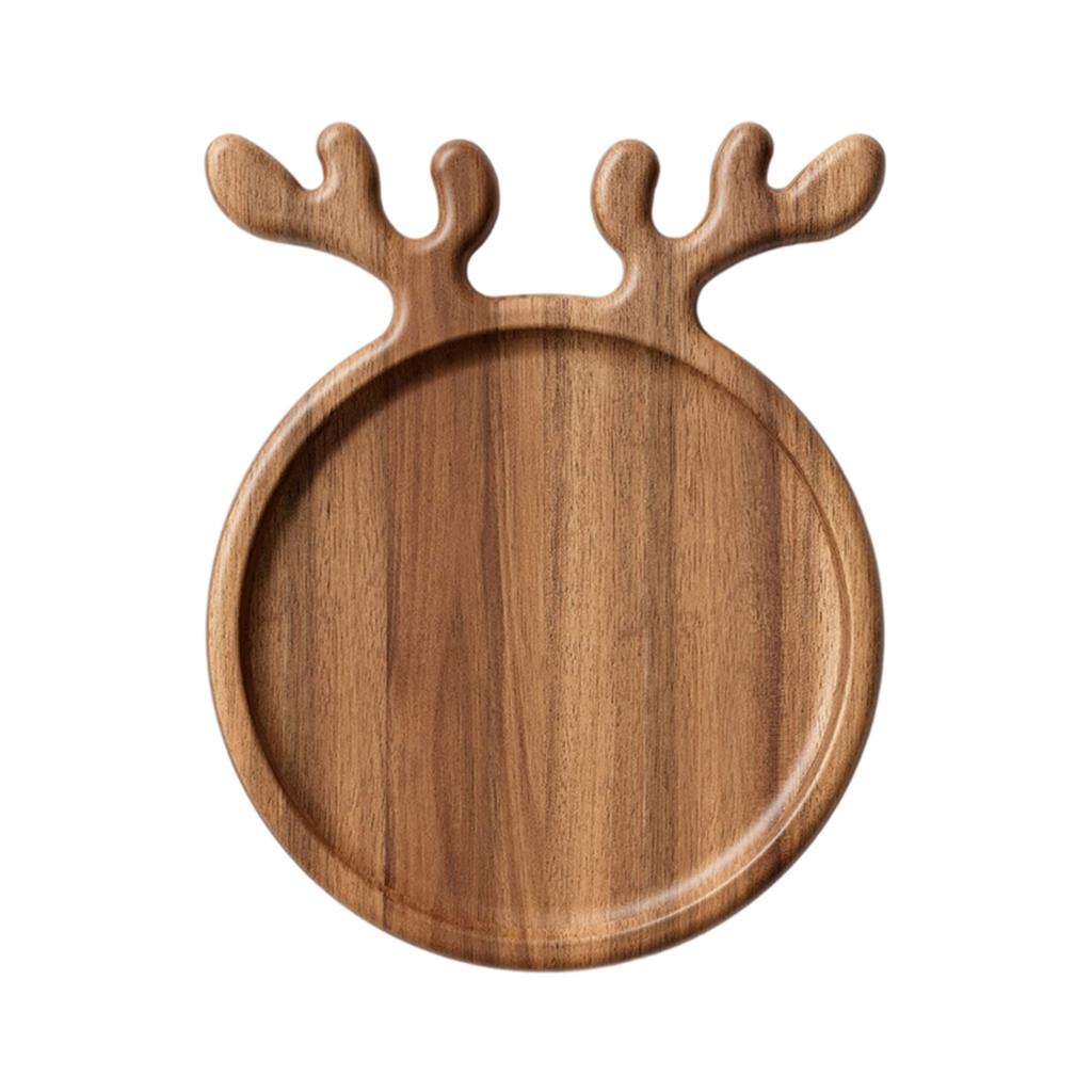 Christmas Dinner Plate Wooden Cheese Charcuterie Board Xmas Platter Wood Charger Plates For Christmas Holiday Festive Serving Dish Decorat