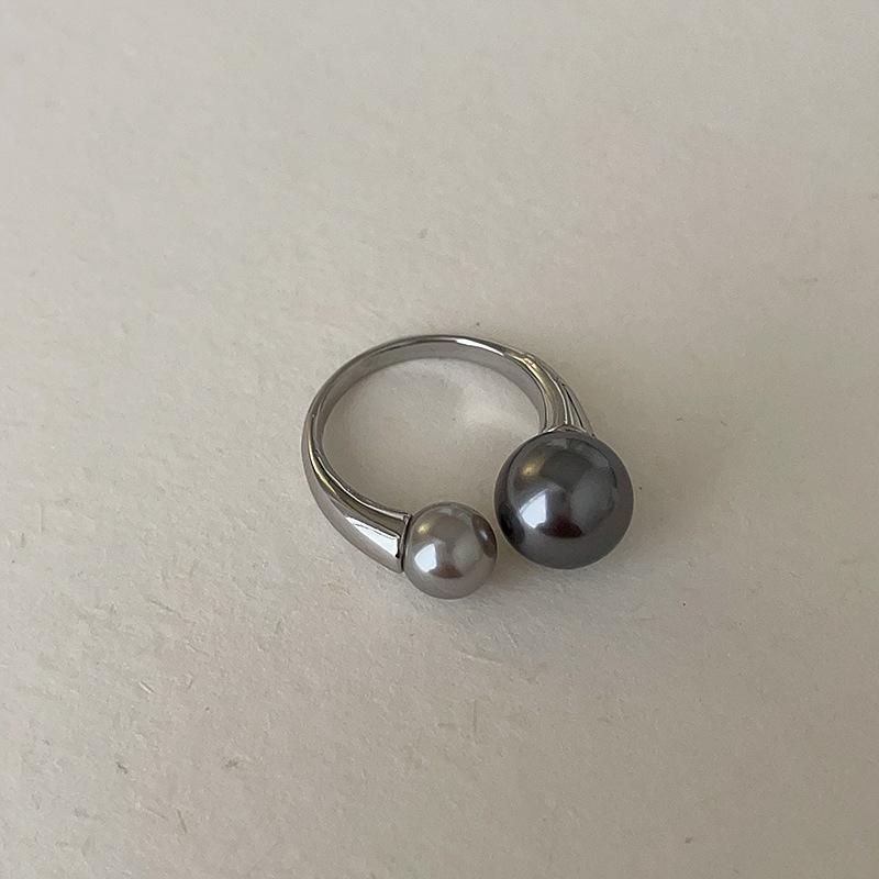 

Design Sense Tahitian Black Silver Gray Pearl Открытое кольцо женское ретро легкое роскошное индивидуальное темпераментное кольцо