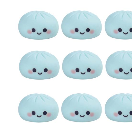 12Pcs Mini Resin Bun Figurines, Cute Smiling Face Food Ornament, Micro Simulation Steamed Bun Dollhouse Accessories for DIY Desktop Home Decor