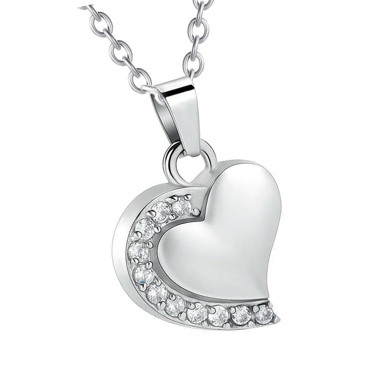 

Memorial Necklace Ashes Container Locket Cremation Neck Jewelry for Ashes/Hair Elegant Locket Rhinestones for Women Men серебряный