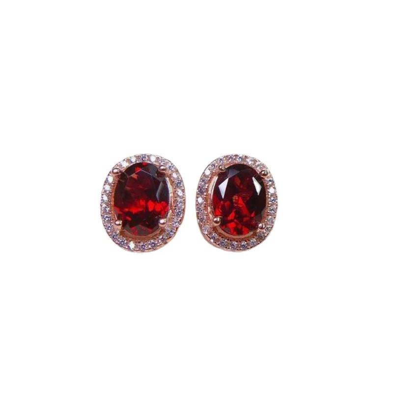 Creative Design Exquisite Crystal Ruby Stud Earrings New In Classic Retro Wedding Bridal Accessories Jewelry for Women