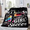 Soccer Theme Printed Blanket - Perfect for Couch, Bed, Travel & Outdoor Use | Machine Washable, Cozy & Durable.