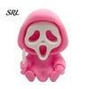 Durable Skull Sculpture for Display Halloween Ghost Statue, Cartoon Skeleton Sculpture, 3D Printed Textures Miniature Gothic Home Decoration