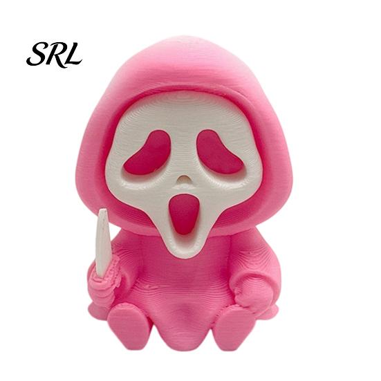 Durable Skull Sculpture for Display Halloween Ghost Statue, Cartoon Skeleton Sculpture, 3D Printed Textures Miniature Gothic Home Decoration