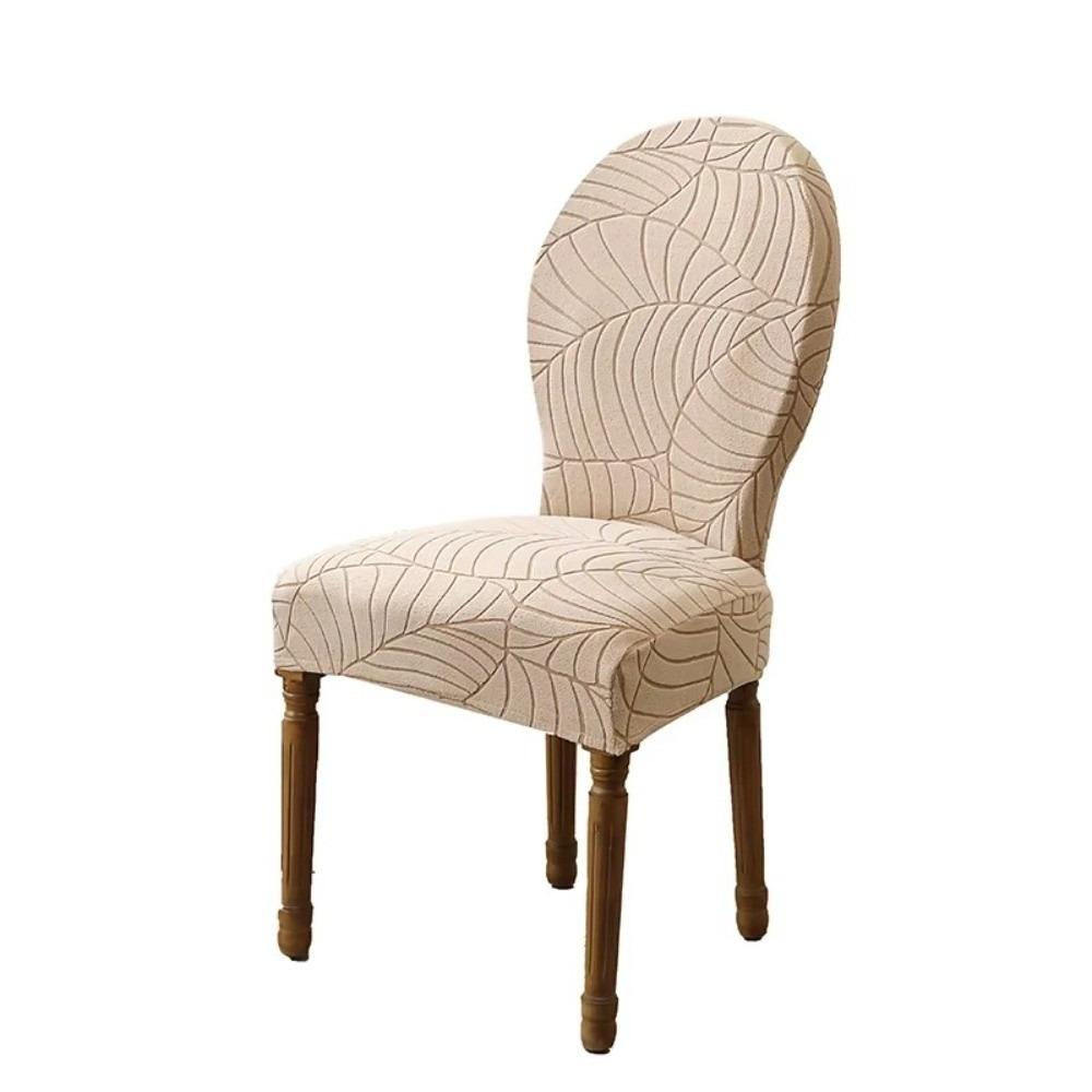 1PCS Jacquard Chair Cover Nordic Elastic Dining Room Chair Slipcover Round Back Furniture Protector for Kitchen Home Wedding