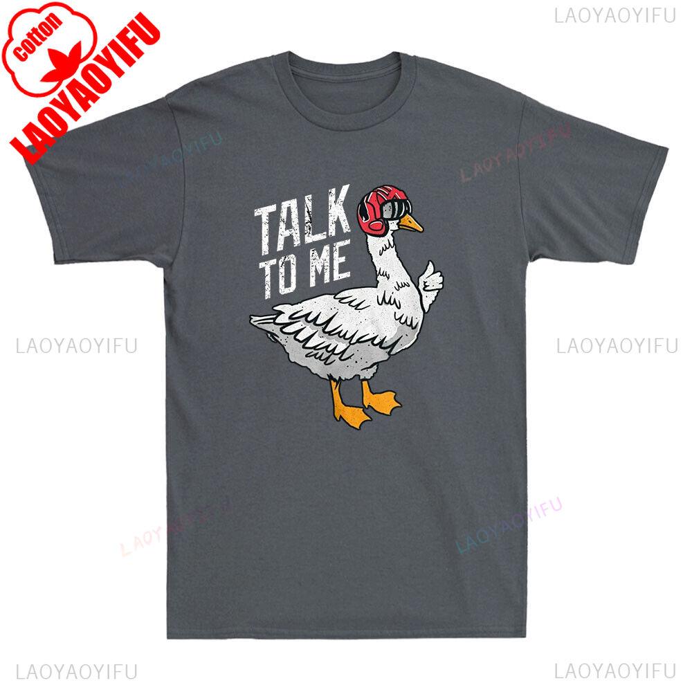 Talk To Me Goose Funny Goose Meme Vintage Unisexs TShirt Lovers Gift Summer Fashion Casual Comfort Soft Cotton Pattern Print Tees