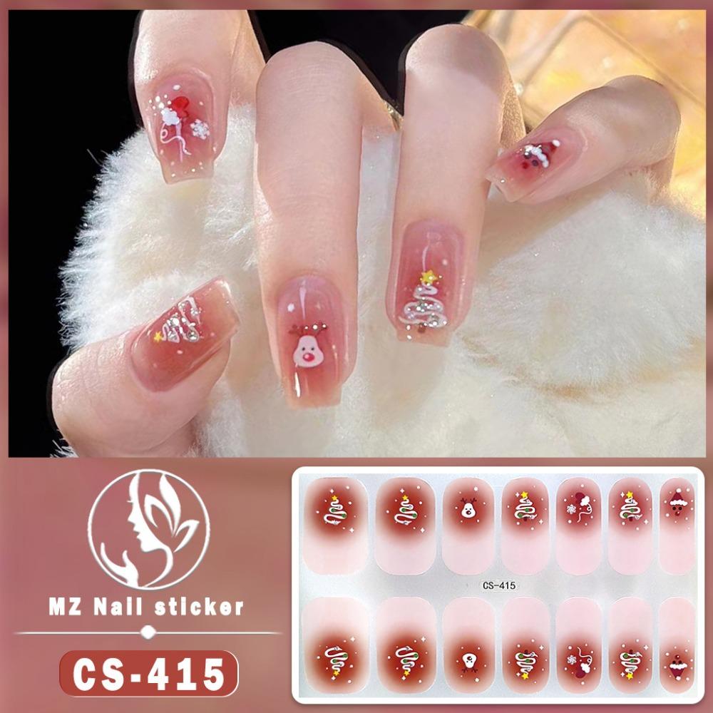 Christmas Waterproof No-bake Gel Nail Polish Film Full Sticker European and American Style Nail Film Sticker Nail Film Sticker