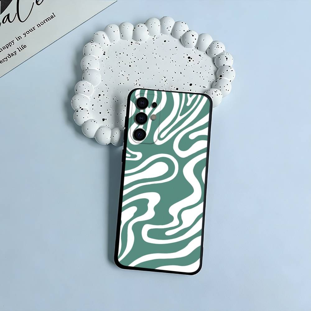 Abstract -FluidWavy Pattern Phone Case For Samsung S25,S24,S21,S22,S23,S30,Ultra,S20,Plus,Fe,Lite,Black Soft Silicone