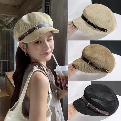 Knitted Women's Beret Breathable Octagonal Hat New Female Baseball Cap  Sun Protection