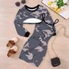 Girls Cartoon 2 Piece Outfits, Long Sleeve Crop Top + Spaghetti Strap Bodycon Dress, Cool Abstract Print Party Dress Set