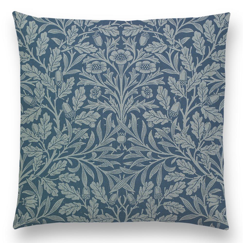 William Morris Thief Roter Kissenbezug, Leinen, Luxus-Überwurfkissen, Heimdekoration für Sofa, Wohnzimmer, Kissenbezug, 40 cm/45 cm/50 cm/60 cm