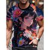 Buntes Mode-Muster T-Shirt für Männer Schöne Jungen Mädchen 3D-bedruckte T-Shirts Sommer Kurzarm Rundhals Oberteile Lockere T-Shirts