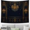 2D Flat - 2D Flat - 2D Flat Print 1pc Tapestry Elegant Palace Chandelier Wall Hanging, Golden Starry Night Decor Ideal Interior Decor for Bedrooms, Li