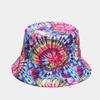 European and American spring new beach vacation leisure basin hat trendy men and women rainbow double-sided bucket hat sunscreen visor