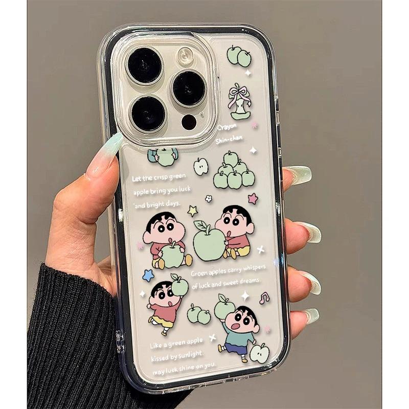 Green Apple Xiaoxin is suitable for iPhone17/16Pro mobile phone case 14 two-in-one 15 color edge 12 cute 13 transparent
