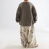 Korean Boys Jeans Spring Autumn Kids Leopard Print Casual Wide Leg Pants Children Versatile Trousers