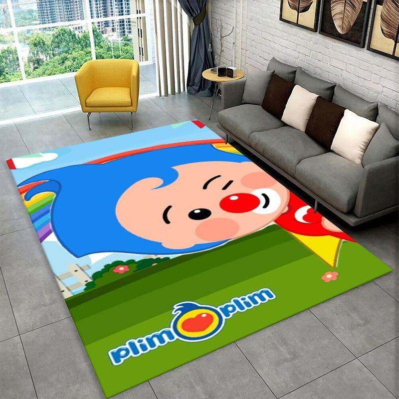 Süßer plim plim Cartoon Rutschfester Bereichsteppich für Wohnzimmer, Schlafzimmer, Spielzimmer, Weiche Teppichbodenmatte Heimdeko Teppich Zimmergeschenk