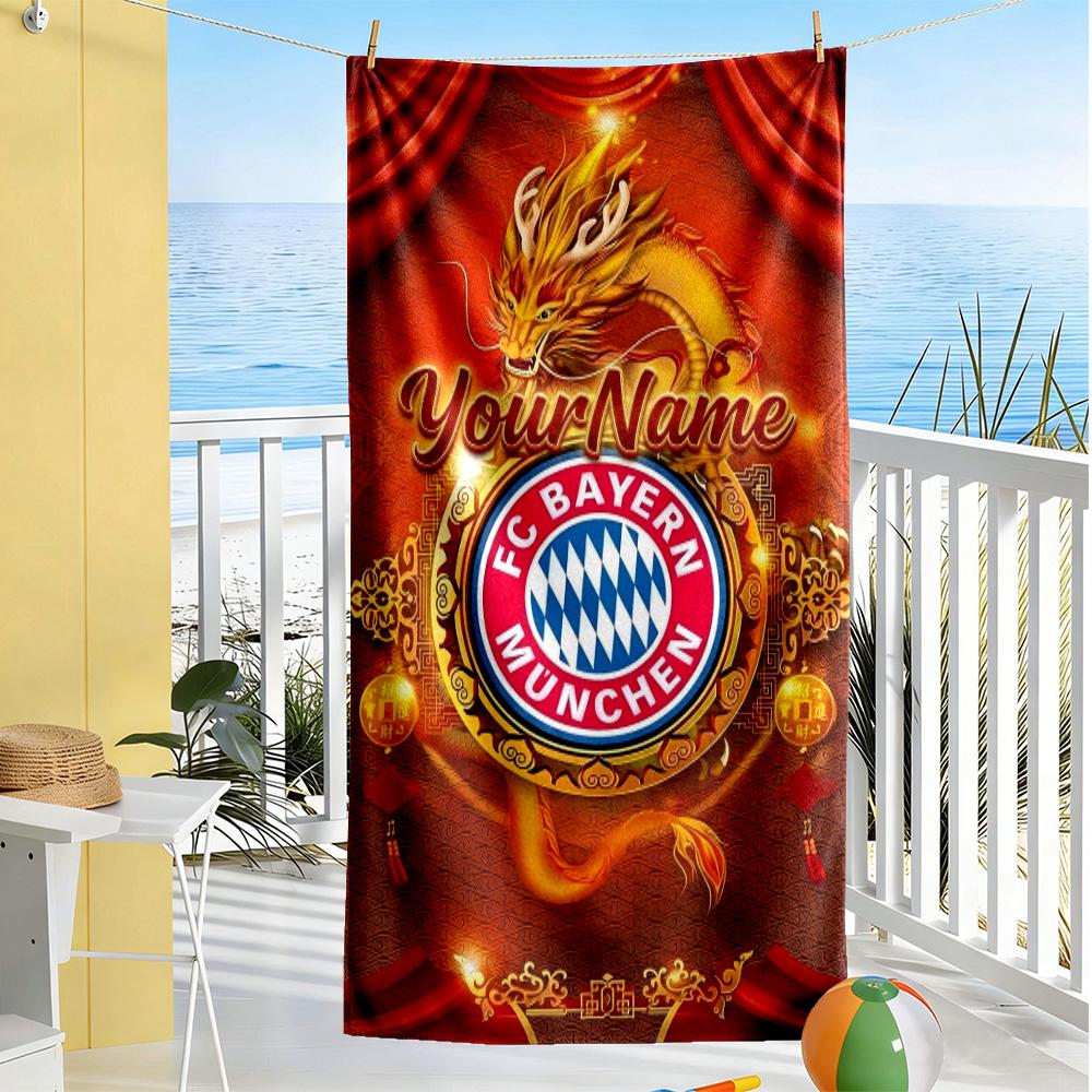 Asciugamano da Spiaggia Personalizzato Bayern Monaco Asciugatura Rapida Morbido Microfibra Adatto per Sport Viaggi Nuoto Yoga Bagno Spiaggia e Piscina