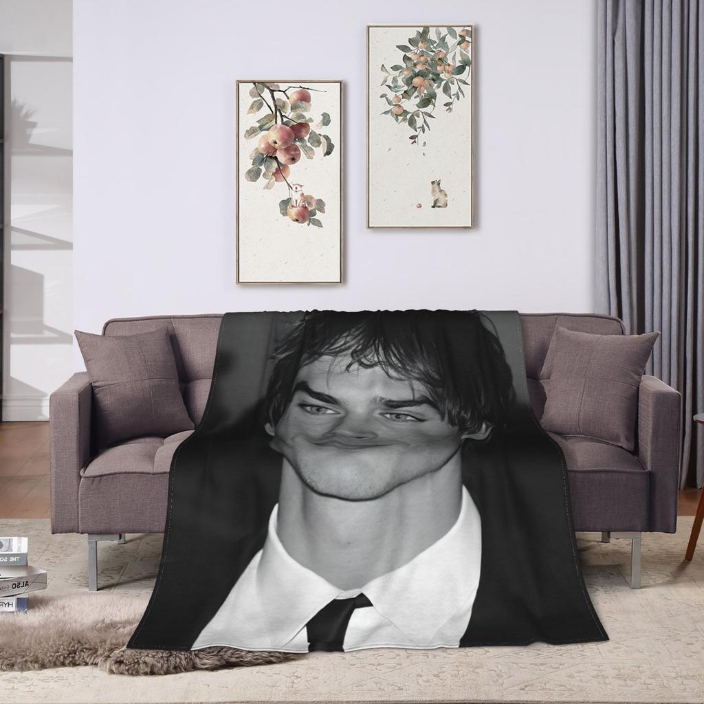 Coperte Damon Salvatore Coperta in Flanella da Campeggio per Esterno Calda Morbida Qualità Personalizzata Copriletto Regalo