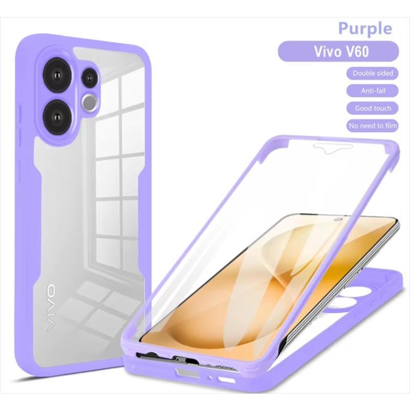 

Ultra Clear Hybrid Case For VIVO X300 Pro V60 Lite Y76S Y75 Y55 Y20 Y31 Y04 Y29s U5 Z6 Acrylic Back + Soft TPU Bumper Full Cover vivo Y29s лавандовый