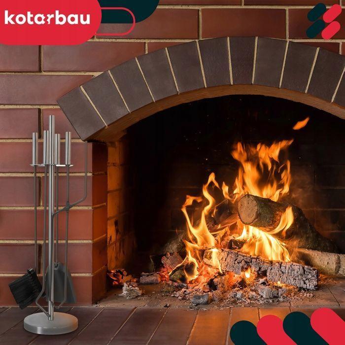 Fireplace Tool Set - KOTARBAU - 5 Pieces - Stainless Steel - Minimalist Design - Practical