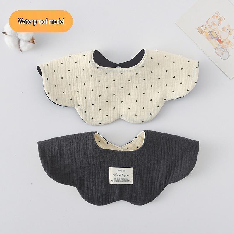 Dwustronny, wodoodporny śliniaczek dla niemowląt w stylu koreańskim z płatkami, wykonany w 100% z gazy bawełnianej