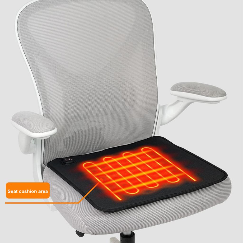 5V USB Foldable Heating Cushion 3-Level Temperature Foldable Heated Seat Pad Power Bank Not Included for Office Home Outdoor