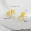 Embedded Zircon Double-layered Shell Stud Earrings - Luxurious and Exquisite Ear Accessories for Women