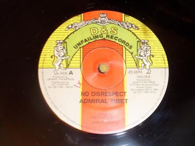 12-Zoll Schallplatte ADMIRAL TIBET - No Disrespect DSQ004 D & S Unfailing UK Reggae, Ska & Dub Gebraucht