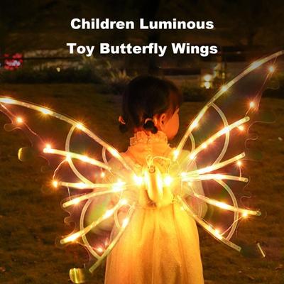 Electric Butterfly Wings with Light Rechargeable Kids Fairy Wing Set Halloween Glowing