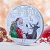 Christmas backpack decoration, commemorative coins, antique silver coins, Santa Claus, Christmas Eve, gifts, gold coins, silver coins, keychains
