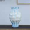 Blue Flower Bud Shape Ceramic Vase Potted Plant Ornaments Table Decoration Flower Arrangement Floral Vases Room Aesthetic Decor
