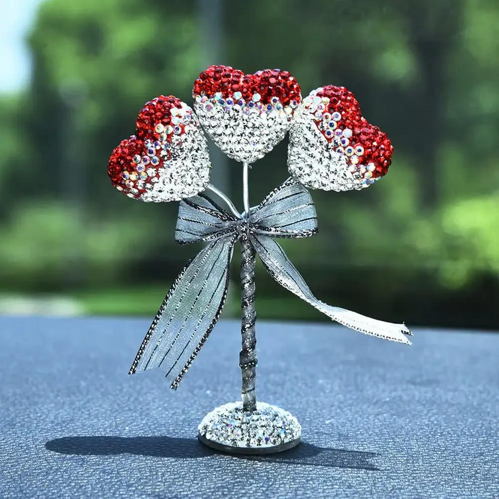 Creative Rhinestone Balloon Crown Car Center Console Decorative Ornaments Dashboard Cute Decor Bling Car Accessories Interior