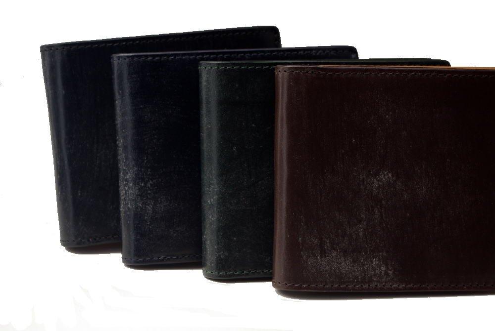 [Saint Cuir BRIDLE LEATHER] Thomas Bridle Leather and Tanned Leather Bifold Wallet (with Box-Shaped Coin Purse) (Dark Chocolate)