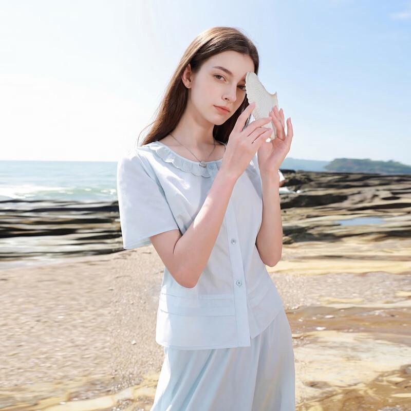 Sancai Plus Size Summer Cardigan Top & A-line Skirt Set