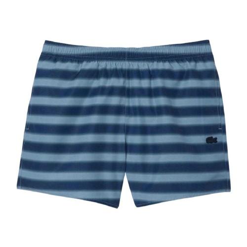 Lacoste Mens Striped Swimming Trunks