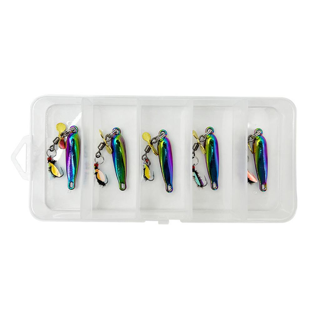 5Pcs/Box Fly Fishing Lures Rotating Spinner Fly Hooks Artificial Spoon Bait Flies Insect Lures Bait Trout Bass Fishing Lures