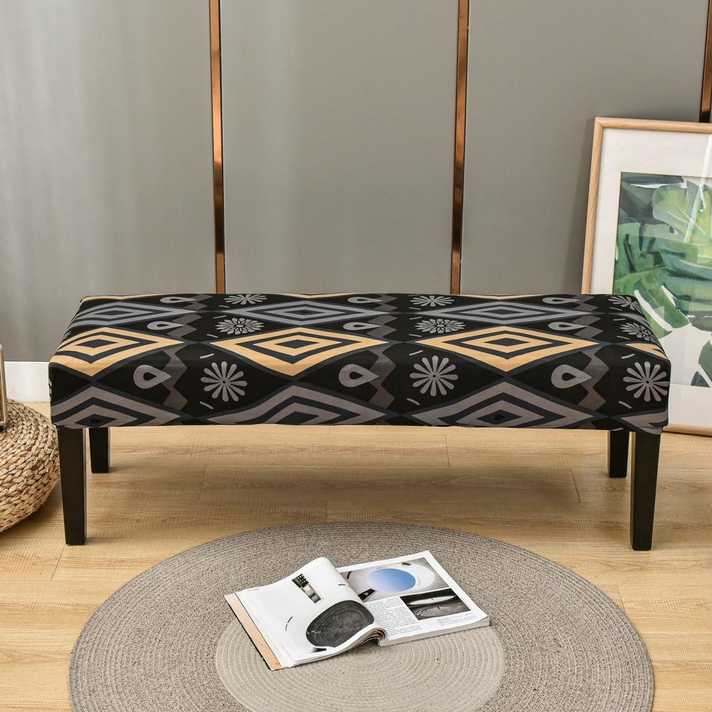 Bench Cover Stretch Spandex Piano Stool Cover Long Ottoman Cover Solid Color Changing Shoes Chair Slipcover Home Decor