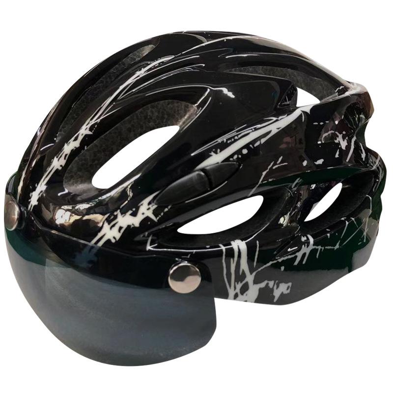 Mountainbikehelm mit integrierter Brille Fahrhelm Rennradhelm für Damen und Herren