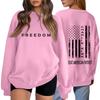 Womens Fashion Tops Casual Crewneck Striped Long Sleeve Loose Pullover Shirts