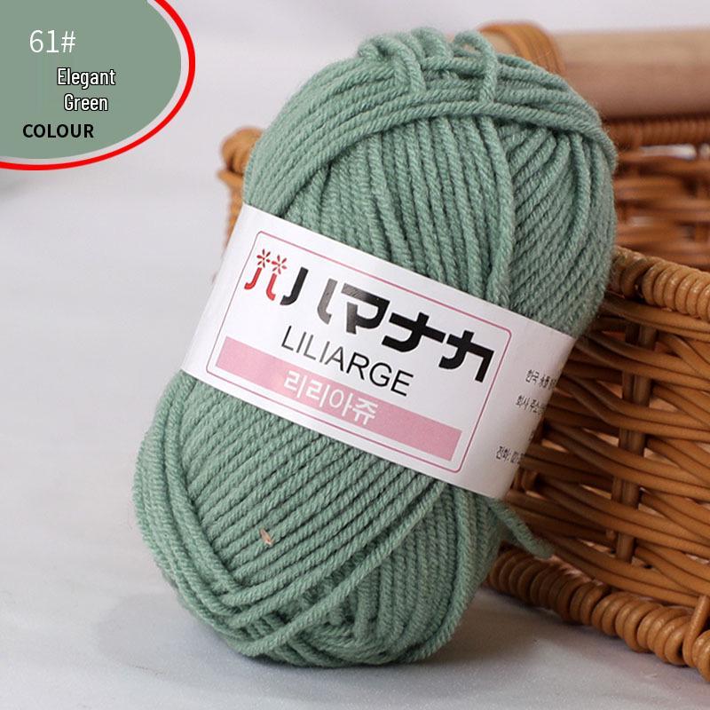 Korean Baby Milk Cotton Yarn: 4-Strand Crochet & Hand Knitting Yarn for Dolls, Infants, and Children.