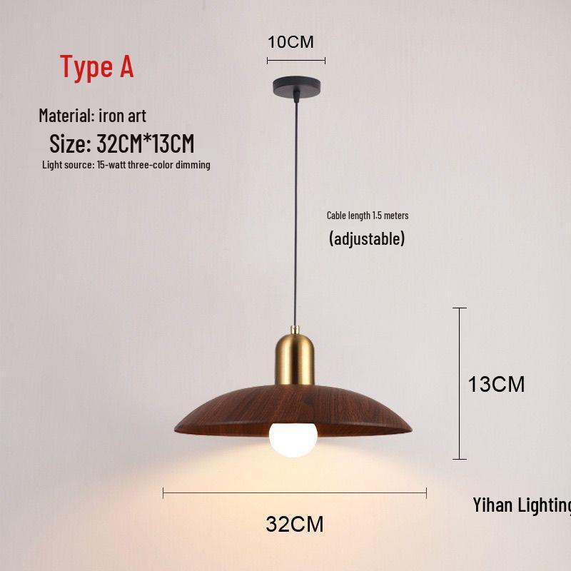 Walnut Pendant Light for Japanese Restaurant, Retro Hotel, Bar, Minimalist Cafe, and Bedroom